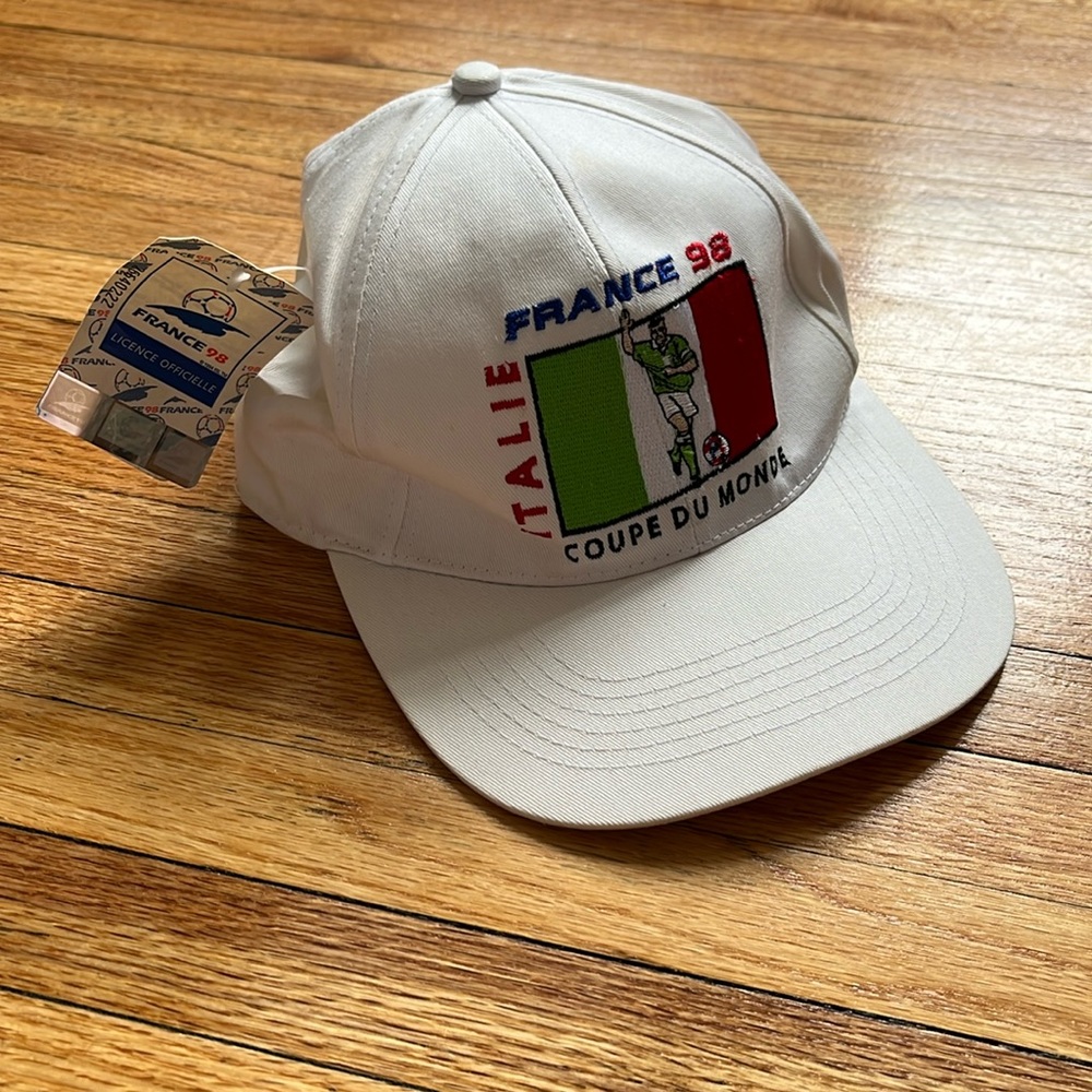 Vintage Italy France 98 Strapback Hat / New With Tags (1994)